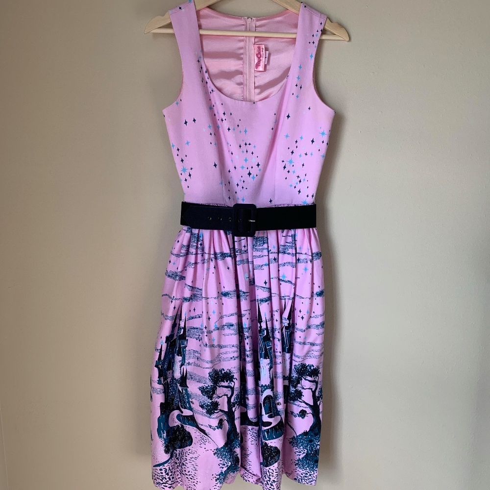 Pinup Girl Clothing Aurora Pink Castle Dress - Picture 1 of 8